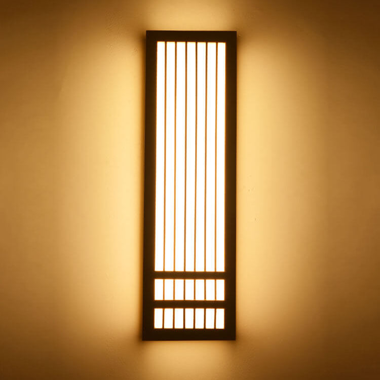 Simple Wood Rectangular Japanese Wall Sconce Lamp
