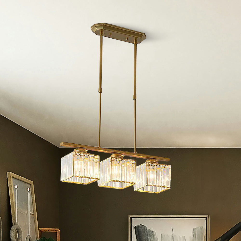 Linear Pendant Light | 3 Light Glass Shade