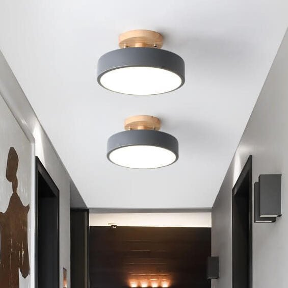 Nordic Log Round LED Semi-Flush Mount Ceiling Light View 20