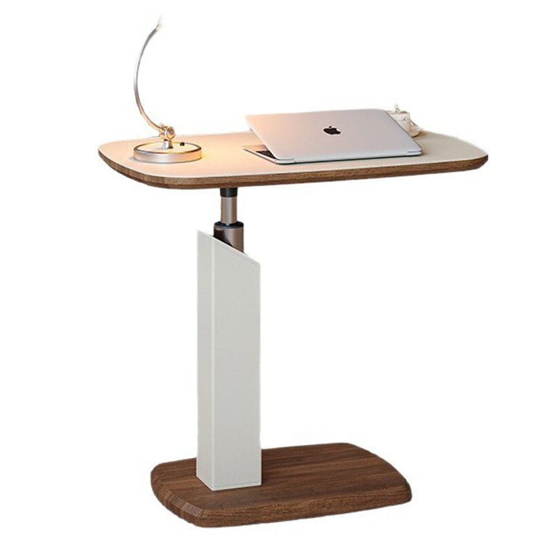 Scandinavian Saddle Leather Side Table Height Adjustable Swivel C-Shape View 18