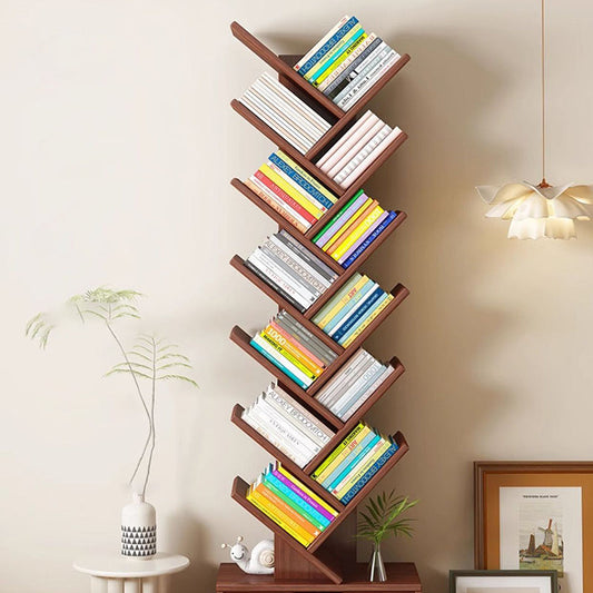 Contemporary Creative Rectangular Wood Board Tier Bookshelves