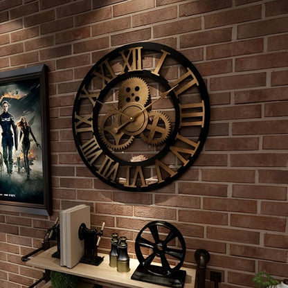 Industrial Wall Clock | Gear Design For Living Room & Office
