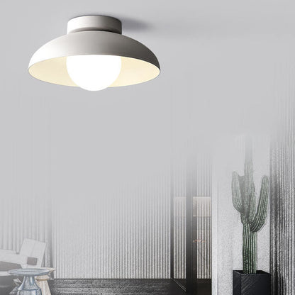 Japanese Wabi-sabi Round Semi-Flush LED Ceiling Light