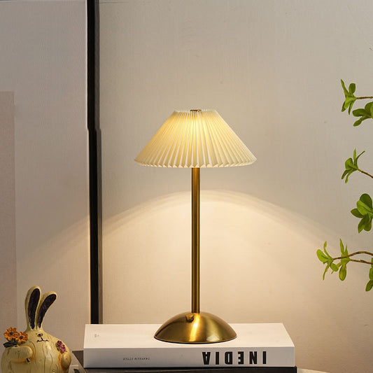 Scandinavian Rechargeable Pleated Table Lamp