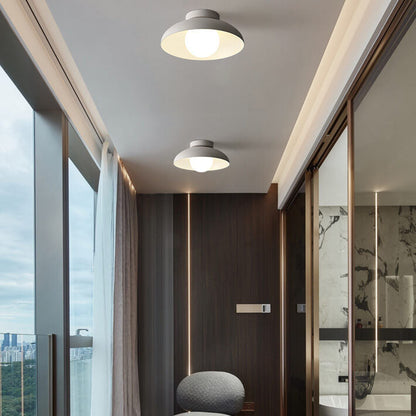 Japanese Wabi-sabi Round Semi-Flush LED Ceiling Light