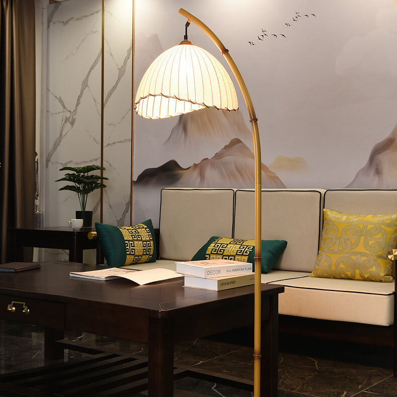 Retro Japandi Bamboo Standing Floor Lamp