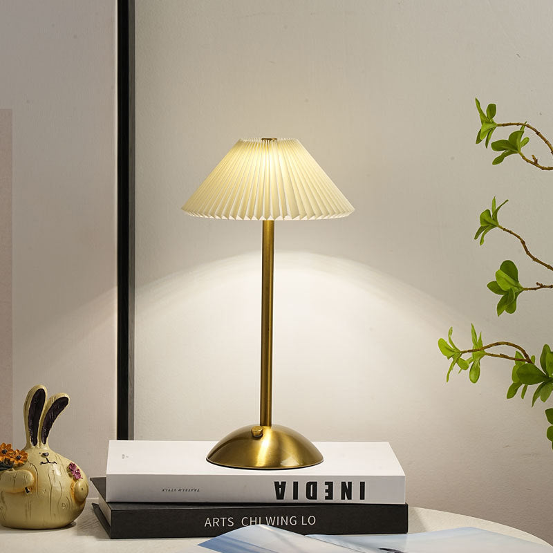 Scandinavian Rechargeable Pleated Table Lamp