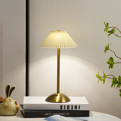 Scandinavian Rechargeable Pleated Table Lamp