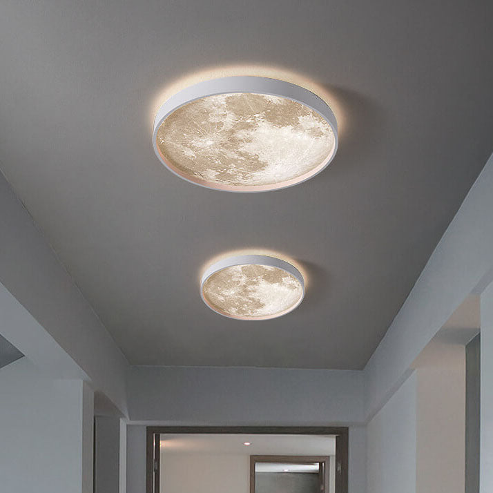 Nordic Moon Round LED Flush Mount Ceiling Light