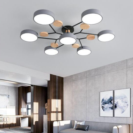Scandinavian LED Semi Flush Ceiling Light