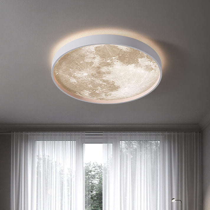 Nordic Moon Round LED Flush Mount Ceiling Light