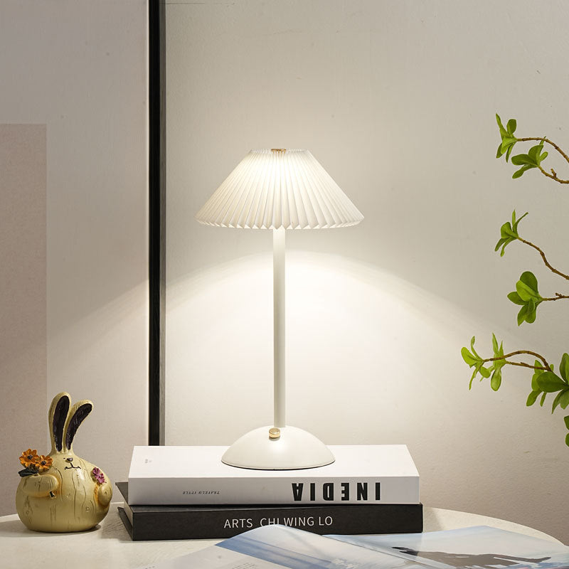 Scandinavian Rechargeable Pleated Table Lamp