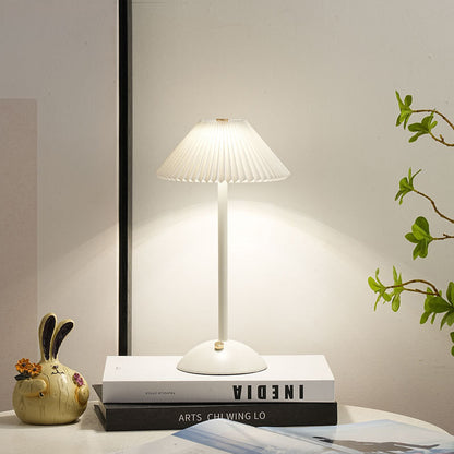 Scandinavian Rechargeable Pleated Table Lamp