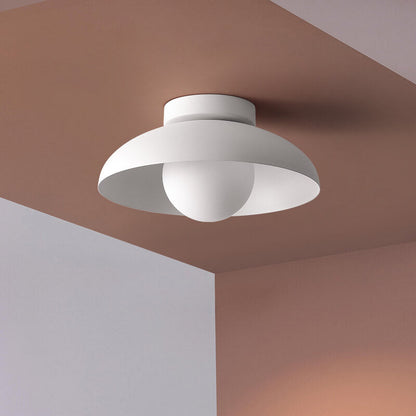 Japanese Wabi-sabi Round Semi-Flush LED Ceiling Light