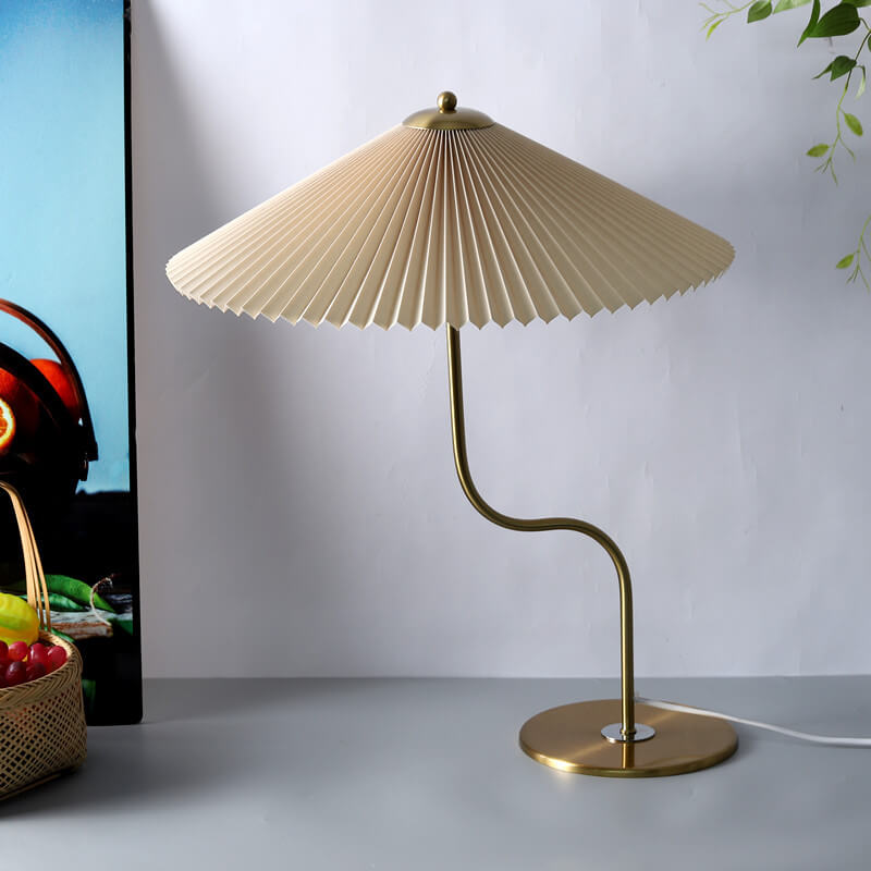 Retro Pleated Umbrella Shaped Decorative Table Lamp