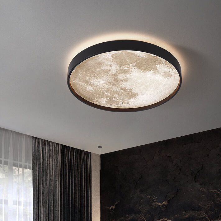 Nordic Moon Round LED Flush Mount Ceiling Light