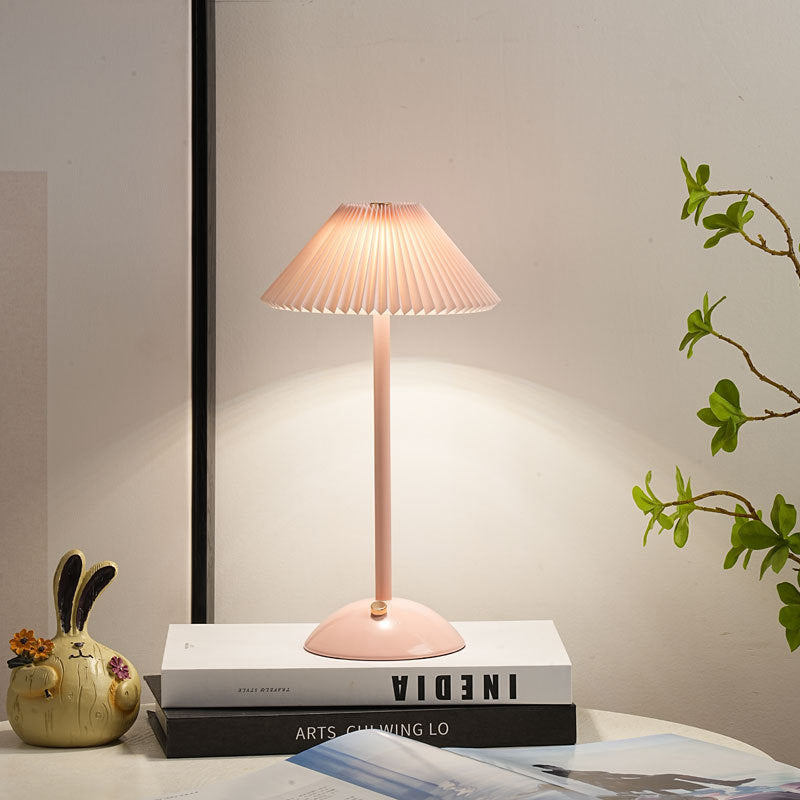 Scandinavian Rechargeable Pleated Table Lamp