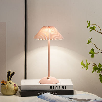 Scandinavian Rechargeable Pleated Table Lamp