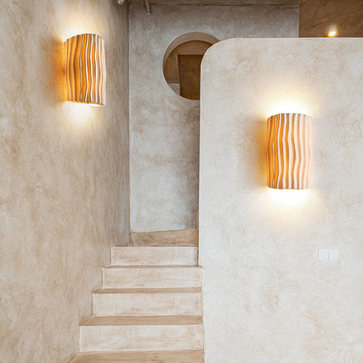 Nordic Creative Striped Half Cylinder Wall Sconce Lamp