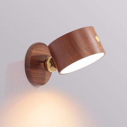 Wooden USB Touch LED Night Light Wall Sconce Lamp
