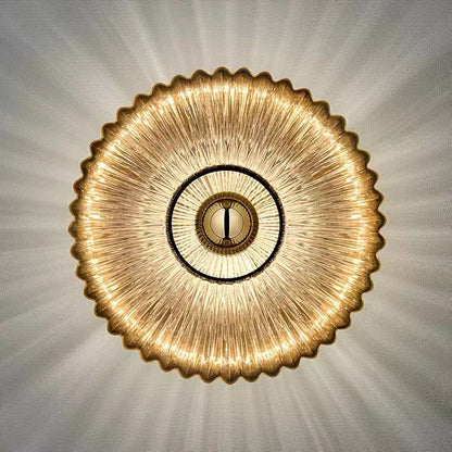 Nordic Vintage Striped Glass Round Wall Sconce Lamp