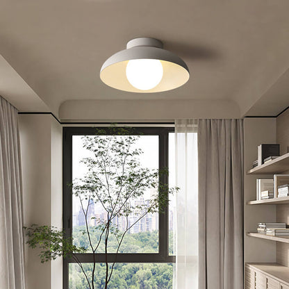 Japanese Wabi-sabi Round Semi-Flush LED Ceiling Light
