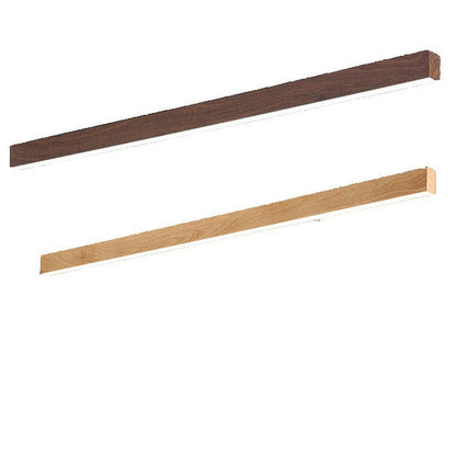 Modern Minimalist Wood LED Strips Flush Mount Ceiling Light