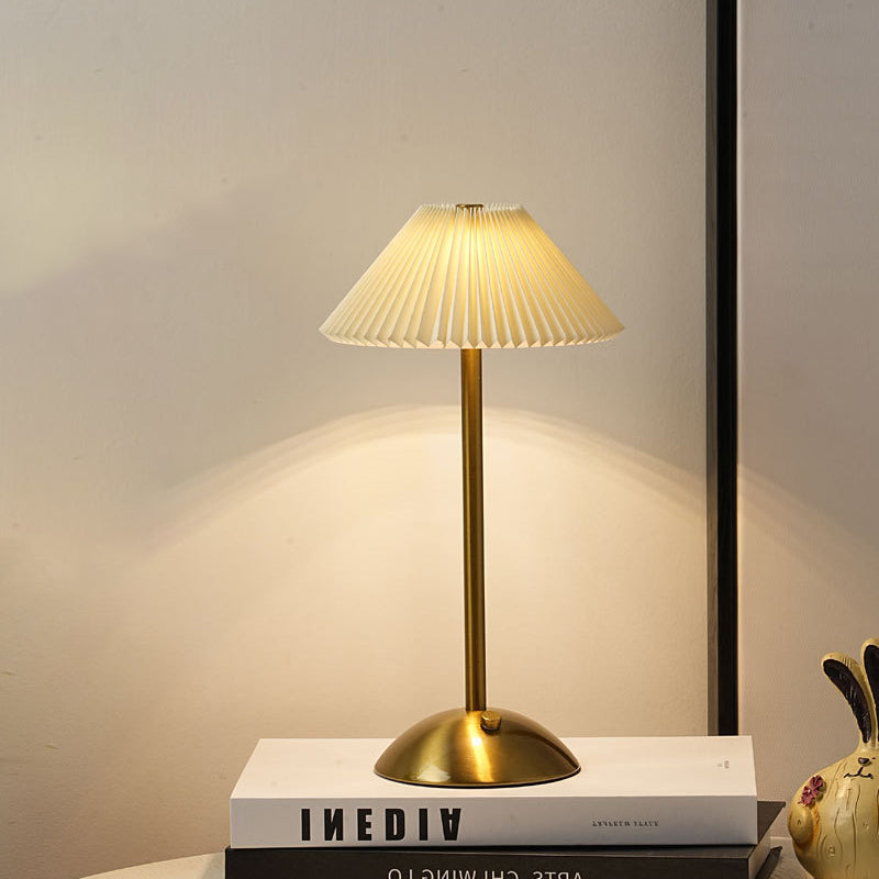 Scandinavian Rechargeable Pleated Table Lamp