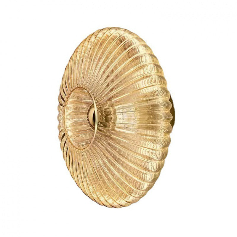 Nordic Vintage Striped Glass Round Wall Sconce Lamp