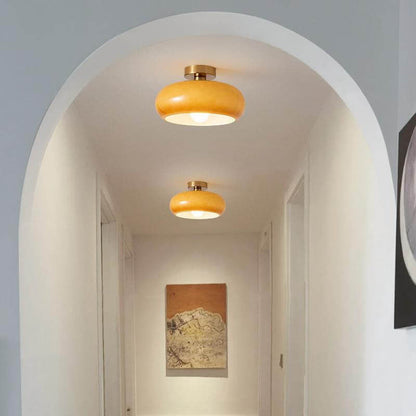 Modern Retro Round Glass Ceiling Flush Mount Light