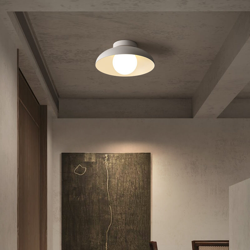 Japanese Wabi-sabi Round Semi-Flush LED Ceiling Light
