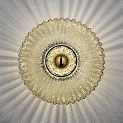 Nordic Vintage Striped Glass Round Wall Sconce Lamp