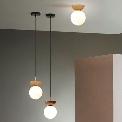 Nordic Japanese Wood Ceiling Light