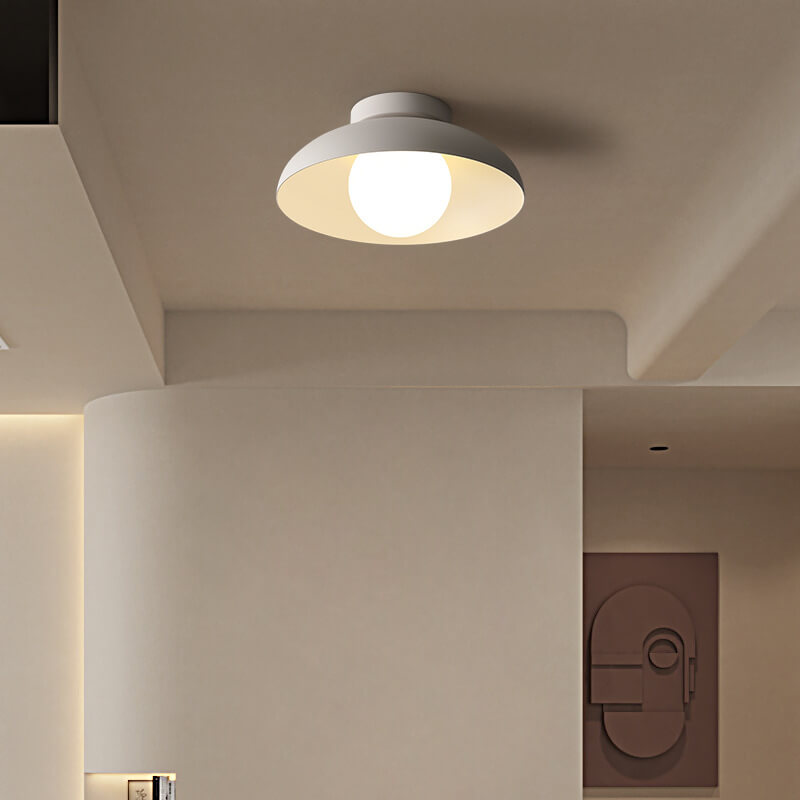 Japanese Wabi-sabi Round Semi-Flush LED Ceiling Light