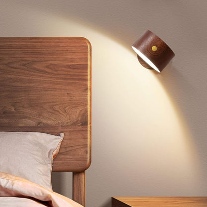Wooden USB Touch LED Night Light Wall Sconce Lamp