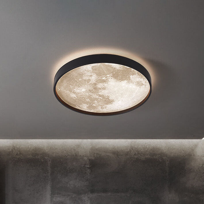 Nordic Moon Round LED Flush Mount Ceiling Light