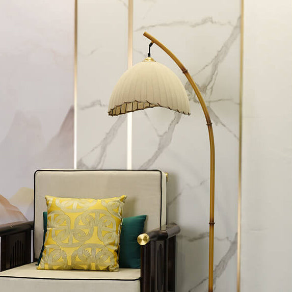 Retro Japandi Bamboo Standing Floor Lamp