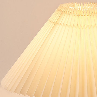 Japanese Minimalist Vintage Pleated Wooden LED Table Lamp