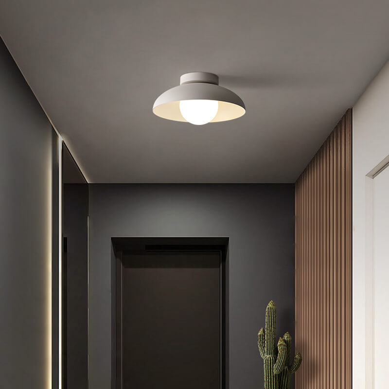 Japanese Wabi-sabi Round Semi-Flush LED Ceiling Light