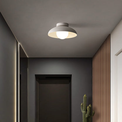 Japanese Wabi-sabi Round Semi-Flush LED Ceiling Light