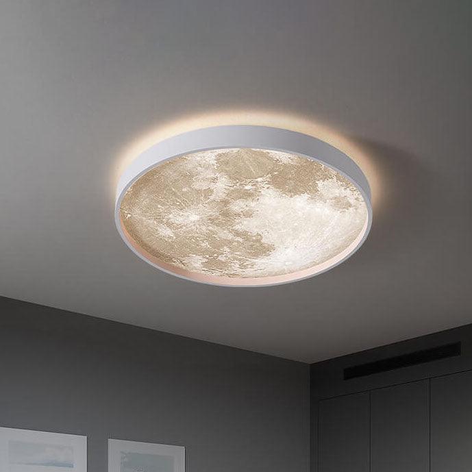 Nordic Moon Round LED Flush Mount Ceiling Light