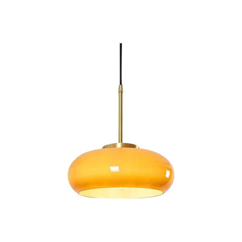 Modern Retro Round Glass Ceiling Flush Mount Light