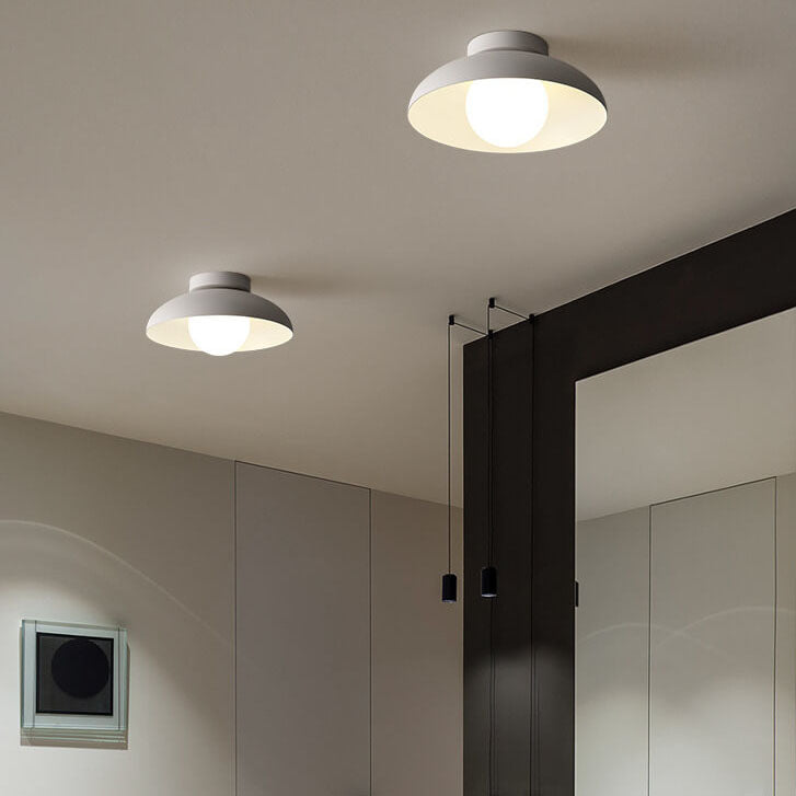 Japanese Wabi-sabi Round Semi-Flush LED Ceiling Light