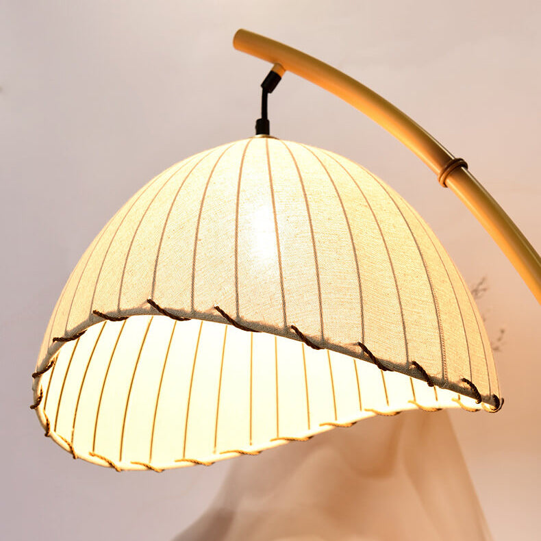 Retro Japandi Bamboo Standing Floor Lamp