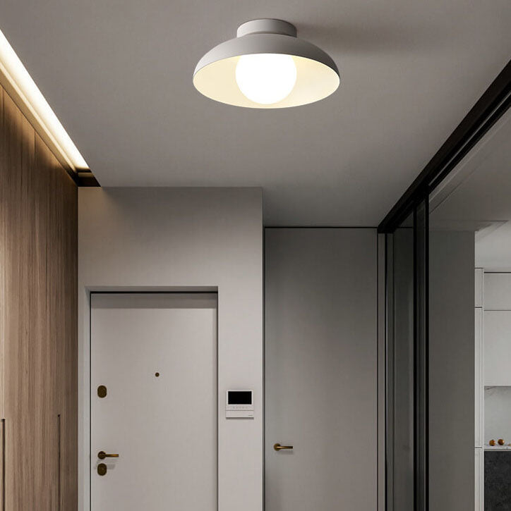Japanese Wabi-sabi Round Semi-Flush LED Ceiling Light