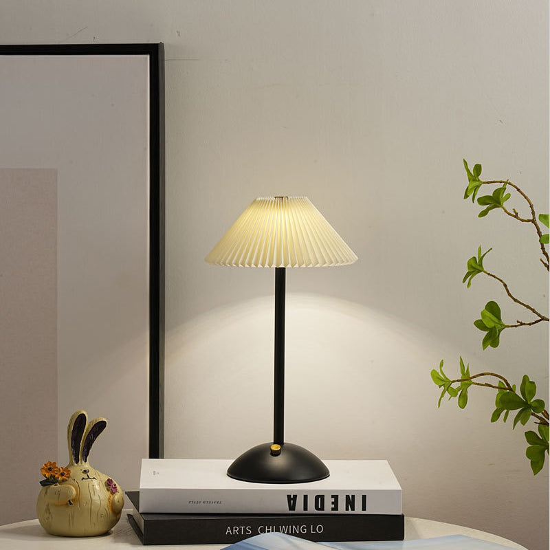 Scandinavian Rechargeable Pleated Table Lamp