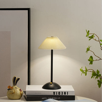Scandinavian Rechargeable Pleated Table Lamp