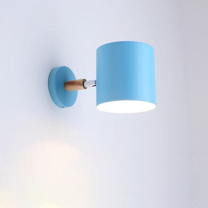 Nordic Macaron Cylinder Rotatable Wall Sconce Lamp
