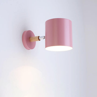 Nordic Macaron Cylinder Rotatable Wall Sconce Lamp