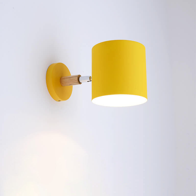 Nordic Macaron Cylinder Rotatable Wall Sconce Lamp
